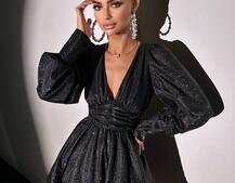 Сукня із пишною подвійною спідницею та драпіруванням  | PUSHKA SHOP