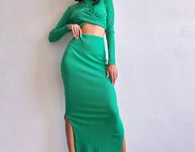 Комплект: топ + спідниця с розрізами  | PUSHKA SHOP