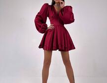 Атласна корсетна сукня  з пишною подвійною спідницею  Атласна корсетна сукня  з пишною подвійною спідницею  | PUSHKA SHOP