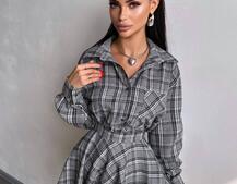 Комплект: сорочка + спідниця у клітинку  Комплект: сорочка + спідниця у клітинку  | PUSHKA SHOP