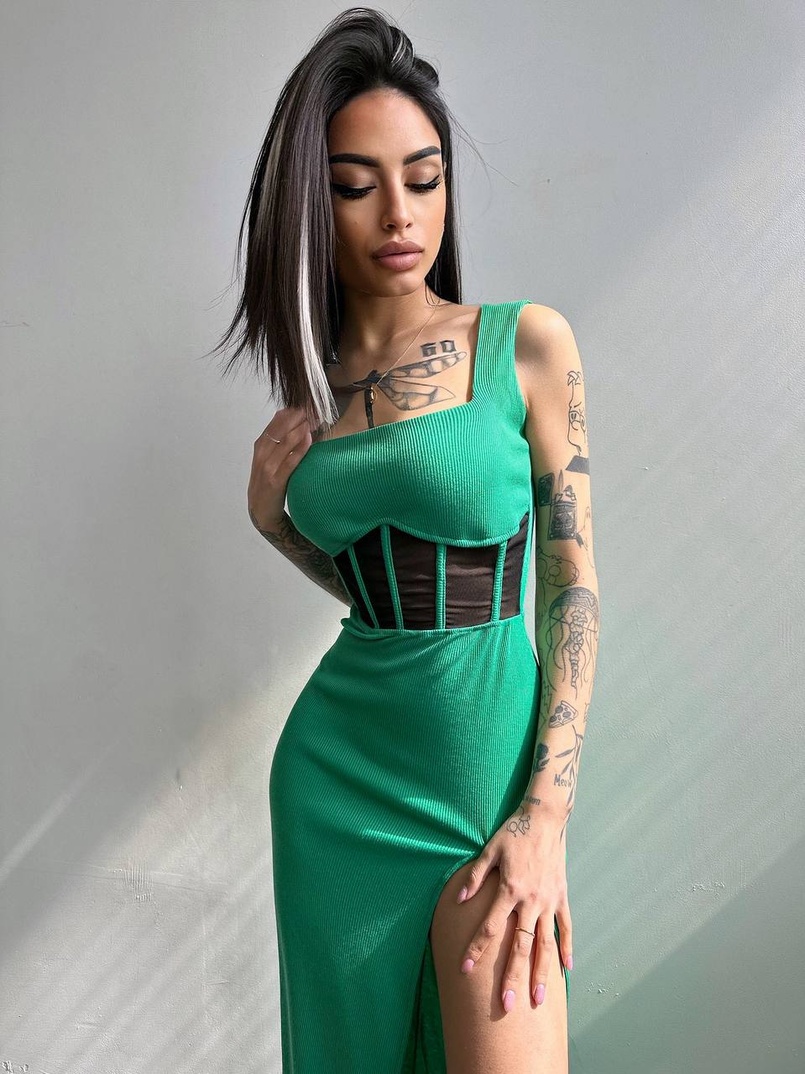 Сукня-міді  з елементами корсету   Сукня-міді  з елементами корсету   | PUSHKA SHOP