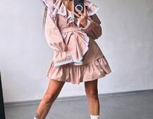 Котонова сукня декорована мереживом    Котонова сукня декорована мереживом    | PUSHKA SHOP