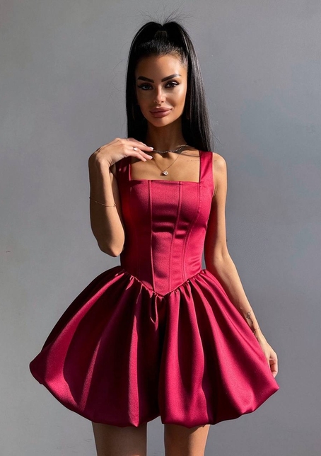 Атласна корсетна сукня міні  | PUSHKA SHOP