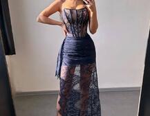 Мереживна сукня максі з рукавичками  | PUSHKA SHOP