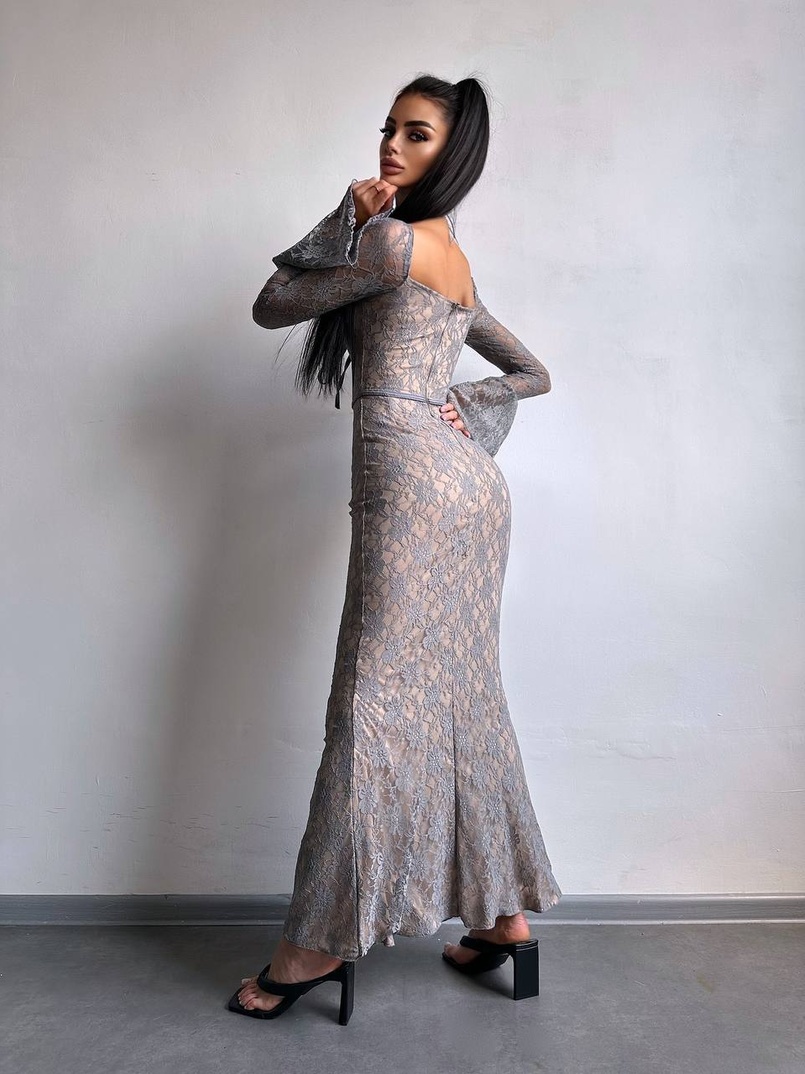 Мереживна сукня максі з чашечками    | PUSHKA SHOP