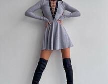 Сукня міні зі шнурівкою  Сукня міні зі шнурівкою  | PUSHKA SHOP