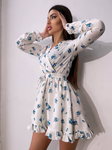 Сукня в квітковий принт з воланами Сукня в квітковий принт з воланами | PUSHKA SHOP