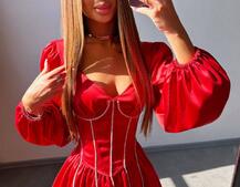 Комплект: сукня з подвійною спідницею + корсет, декорований стразами    Комплект: сукня з подвійною спідницею + корсет, декорований стразами    | PUSHKA SHOP