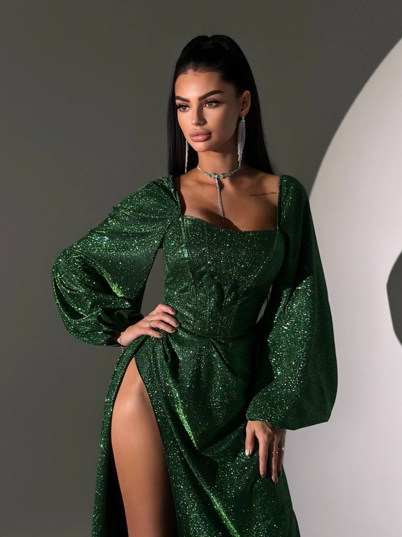 Сяючий комплект: корсет + спідниця  максі з драпіруванням Сяючий комплект: корсет + спідниця  максі з драпіруванням | PUSHKA SHOP