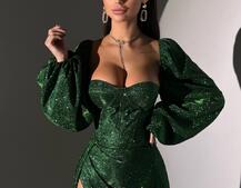 Сяючий комплект: корсет  + спідниця  максі з драпіруванням | PUSHKA SHOP