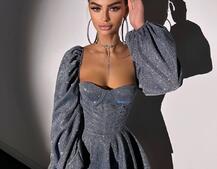 Сяюча корсетна сукня бюстьє з подвійною спідницею  | PUSHKA SHOP