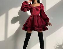 Корсетна сукня  з пишною подвійною спідницею та рюшами  | PUSHKA SHOP