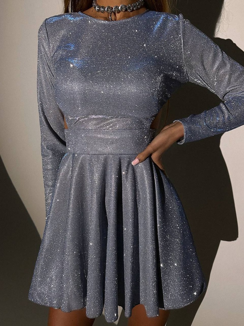 Блискуча сукня з відкритою  спинкою | PUSHKA SHOP