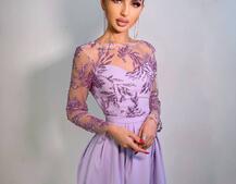 Платье макси с пайетками и разрезом на юбке Платье макси с пайетками и разрезом на юбке | PUSHKA SHOP