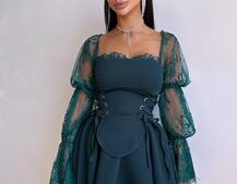 Сукня з корсетом декорована мереживом  Сукня з корсетом декорована мереживом  | PUSHKA SHOP