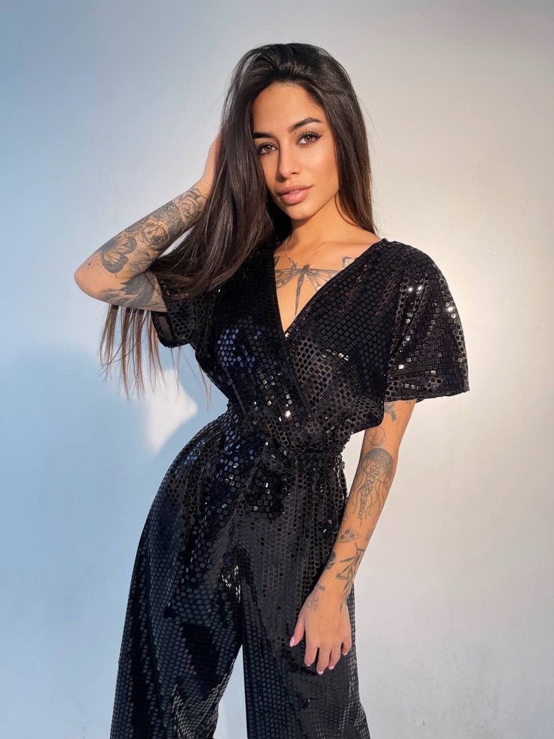 Бархатный комбинезон с голографическими блестками Бархатный комбинезон с голографическими блестками | PUSHKA SHOP