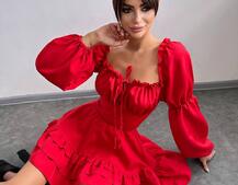 Сукня з воланами та шнурівкою  по спинці Сукня з воланами та шнурівкою  по спинці | PUSHKA SHOP