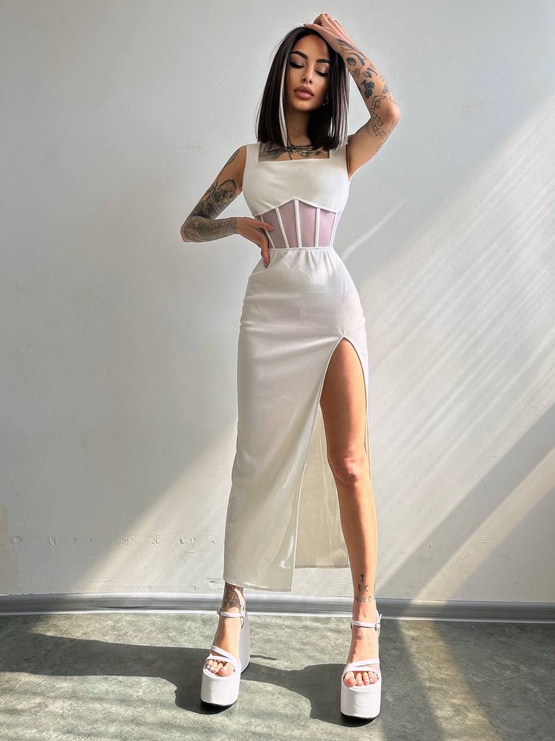 Сукня-міді  з елементами корсету   Сукня-міді  з елементами корсету   | PUSHKA SHOP