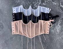 Корсет на кісточках зі шнурівкою, декорований стразами Ручна робота! Корсет на кісточках зі шнурівкою, декорований стразами Ручна робота! | PUSHKA SHOP