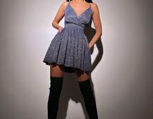 Блискуча сукня з пишною спідницею та шнурівкою на спинці | PUSHKA SHOP