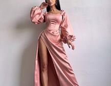 Атласний комплект: корсет + спідниця  максі з драпіруванням | PUSHKA SHOP