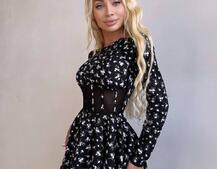 Корсетна сукня з пишною спідницею в квітковий Принт  | PUSHKA SHOP