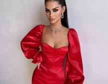 Атласний  комплект: корсет + спідниця декорована бахромою зі страз Атласний  комплект: корсет + спідниця декорована бахромою зі страз | PUSHKA SHOP