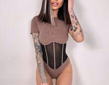 Трикотажне боді з сітчастою вставкою Трикотажне боді з сітчастою вставкою | PUSHKA SHOP