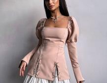 Сукня з об'ємними рукавами + спідниця з воланами | PUSHKA SHOP