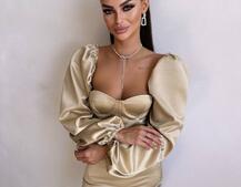 Атласний  комплект: корсет + спідниця декорована бахромою зі страз Атласний  комплект: корсет + спідниця декорована бахромою зі страз | PUSHKA SHOP