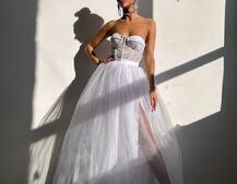 Комплект: корсет бюстьє декорований стразами + пишна спідниця максі  Ручна робота  Комплект: корсет бюстьє декорований стразами + пишна спідниця максі  Ручна робота  | PUSHKA SHOP