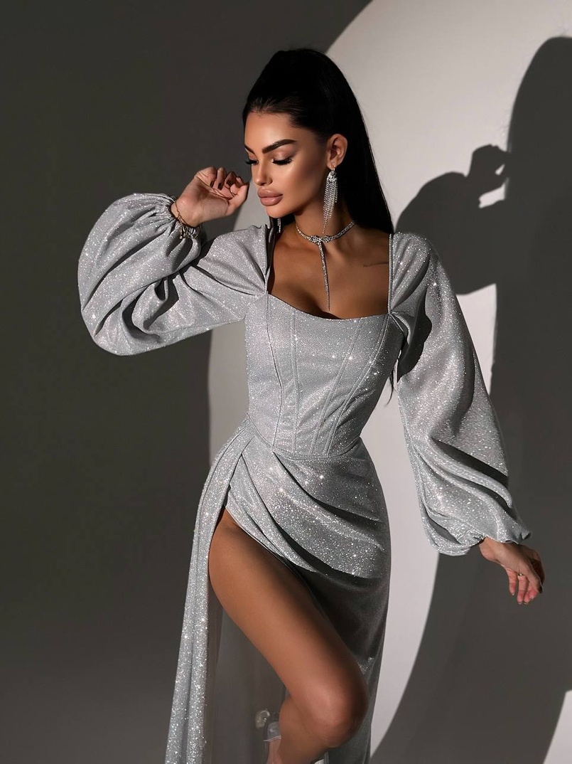 Сяючий комплект: корсет + спідниця  максі з драпіруванням Сяючий комплект: корсет + спідниця  максі з драпіруванням | PUSHKA SHOP