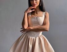 Атласна корсетна сукня міні  | PUSHKA SHOP