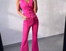 Костюм: піджак на підкладці, штани кльош+ жилет  Костюм: піджак на підкладці, штани кльош+ жилет  | PUSHKA SHOP