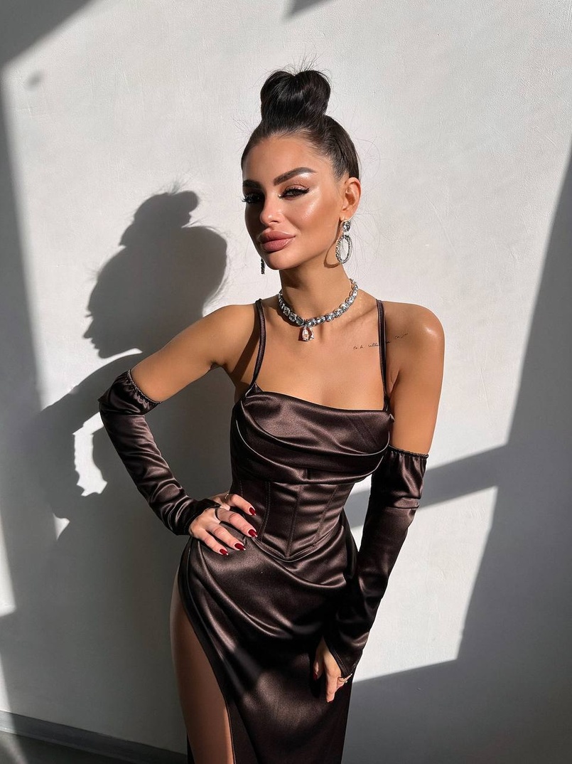 Комплект: корсет з рукавичками + спідниця максі з драпіруванням   | PUSHKA SHOP