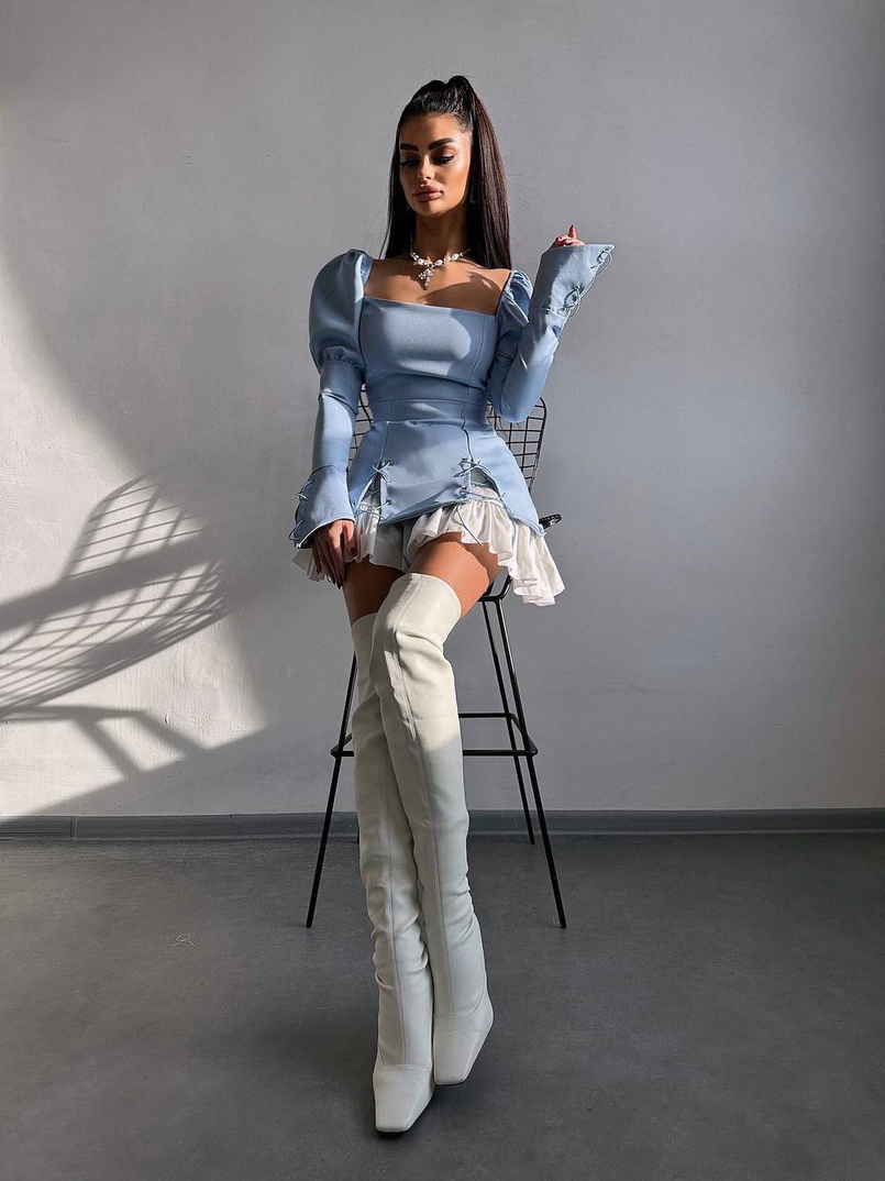 Сукня з об'ємними рукавами + спідниця з воланами Сукня з об'ємними рукавами + спідниця з воланами | PUSHKA SHOP