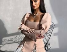 Сукня з об'ємними рукавами + спідниця з воланами | PUSHKA SHOP