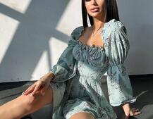 Квіткова сукня з воланами та шнуровкою по спинці Квіткова сукня з воланами та шнуровкою по спинці | PUSHKA SHOP