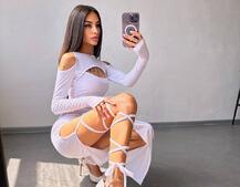 Трикотажна сукня з зав’язкою на ніжку   | PUSHKA SHOP