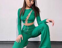 Комплект : штани кльош і топ декорований шнурком зі стразами  Комплект : штани кльош і топ декорований шнурком зі стразами  | PUSHKA SHOP