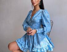 Сукня міні з пишною спідницею та драпіруванням на талії Сукня міні з пишною спідницею та драпіруванням на талії | PUSHKA SHOP