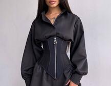 Приталена сорочка + корсет з блискавкою  Приталена сорочка + корсет з блискавкою  | PUSHKA SHOP