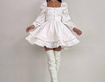 Корсетна сукня  з пишною подвійною спідницею та рюшами  | PUSHKA SHOP