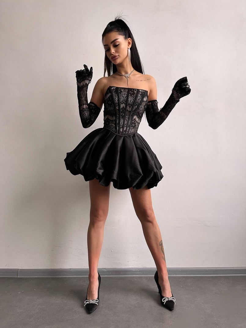 Комплект : мереживний корсет з рукавичками + спідниця балон Комплект : мереживний корсет з рукавичками + спідниця балон | PUSHKA SHOP