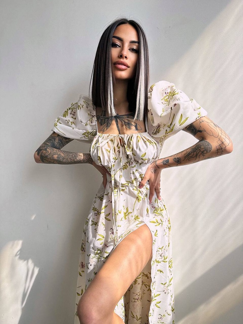 Сукня- міді  з квітковим принтом Сукня- міді  з квітковим принтом | PUSHKA SHOP