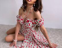 Сукня- міді  з принтом  Сукня- міді  з принтом  | PUSHKA SHOP