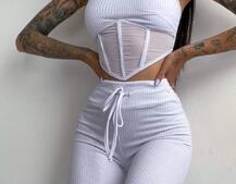 Трикотажный комплект: корсетный топ на косточках + леггинсы Трикотажный комплект: корсетный топ на косточках + леггинсы | PUSHKA SHOP