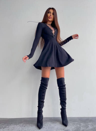 Сукня міні зі шнурівкою  Сукня міні зі шнурівкою  | PUSHKA SHOP