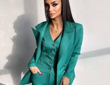 Костюм: піджак на підкладці, штани кльош+ жилет  Костюм: піджак на підкладці, штани кльош+ жилет  | PUSHKA SHOP