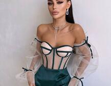 Атласний  комплект: корсет + спідниця  Атласний  комплект: корсет + спідниця  | PUSHKA SHOP